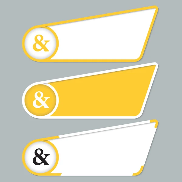 Yellow boxes for your text with ampersand — Stock Vector