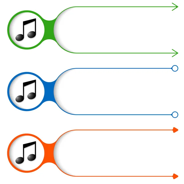 Drie vector frames voor het pictogram van uw tekst en muziek — Stockvector