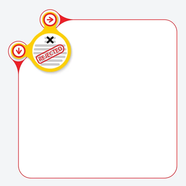 Onderstel rood voor uw tekst en gele cirkel met vragenlijst — Stockvector