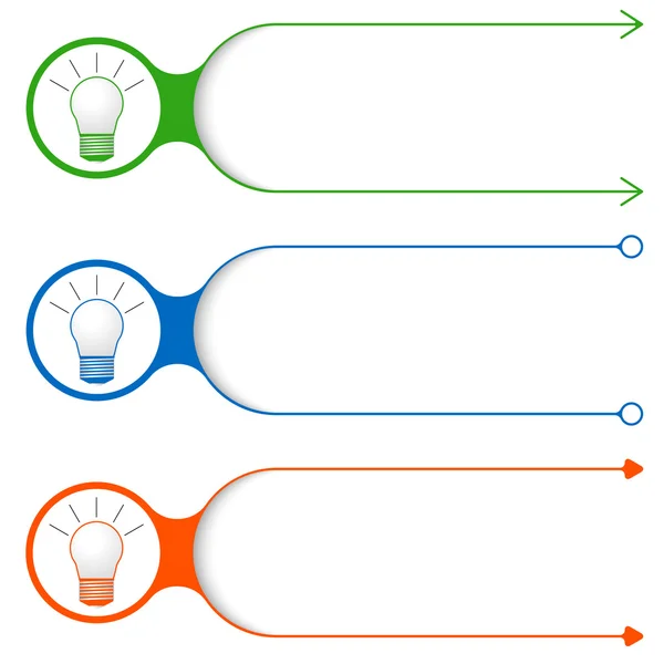 Trois cadres vectoriels pour votre icône texte et ampoule — Image vectorielle