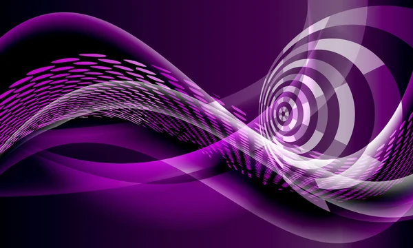 Vector púrpura fondo abstracto con líneas y ondas — Vector de stock