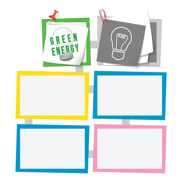 彩色抽象文本框中以便于你的文本和绿色能源的象征 — 图库矢量图片
