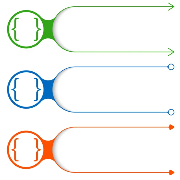 Drei Vektorrahmen für Ihren Text und eckige Klammern — Stockvektor