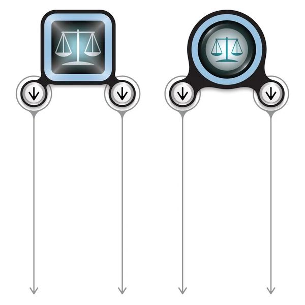 Deux cadres abstraits pour votre texte et votre symbole de justice — Image vectorielle