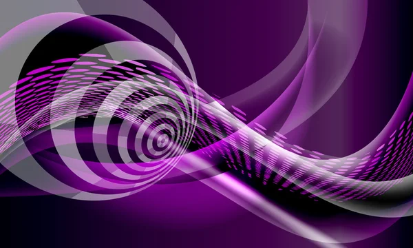 Vector púrpura fondo abstracto con líneas y ondas — Vector de stock