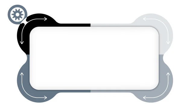 Caja de vectores para llenar su texto y rueda dentada — Archivo Imágenes Vectoriales