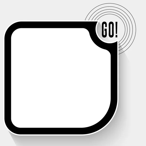 Black text box for your text and go icon — Stock Vector