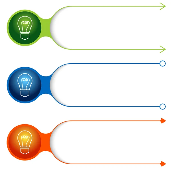 Três quadros vetoriais para o seu texto e lâmpada — Vetor de Stock