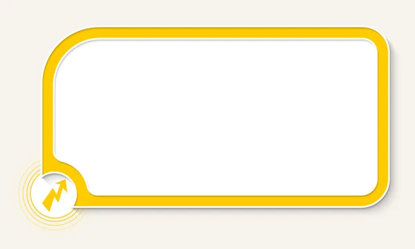 Žlutá textové pole pro text a flash symbol — Stockový vektor