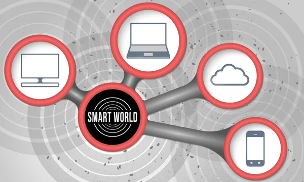 Vektorkreisboxen und intelligente Weltsymbole — Stockvektor