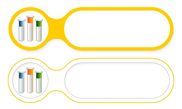 Due pulsanti astratti per il testo e le provette — Vettoriale Stock