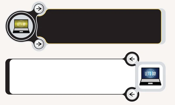 Due cornici astratte per l'icona del tuo testo e laptop — Vettoriale Stock