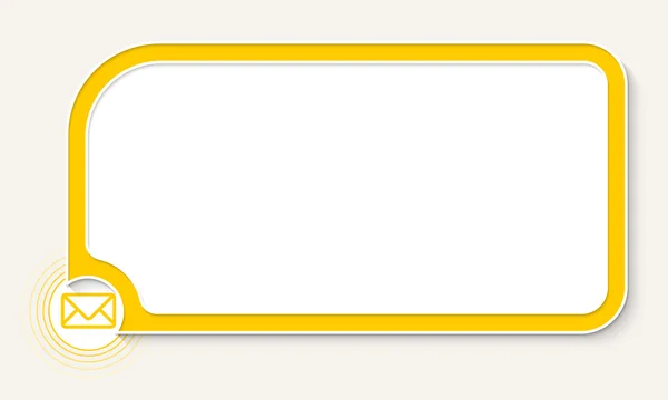 Желтое текстовое поле для текста и значок с надписью — стоковый вектор
