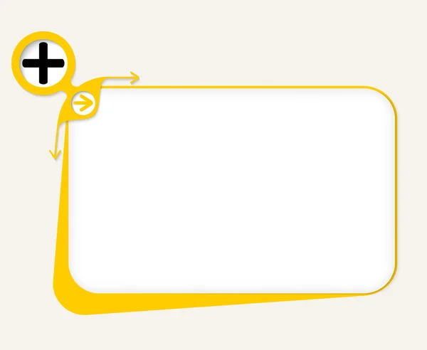 Vector caja amarilla para llenar su texto y símbolo plus — Vector de stock