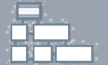 Metin ve işlemci kutsal kişilerin resmi için soyut çerçeveler