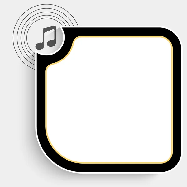你文字和音乐的图标黑色文字框 — 图库矢量图片