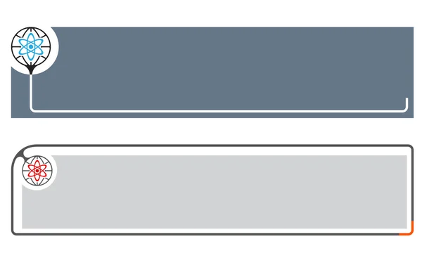 Banderas simples para su texto con globo y símbolo de la ciencia — Archivo Imágenes Vectoriales