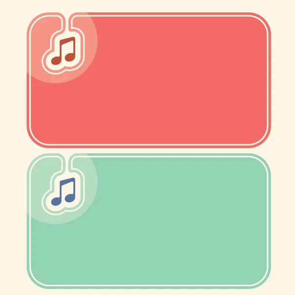 Cartes de visite couleur avec le symbole de la musique — Image vectorielle