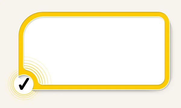 Žlutá textové pole pro text a zaškrtávací políčko — Stockový vektor