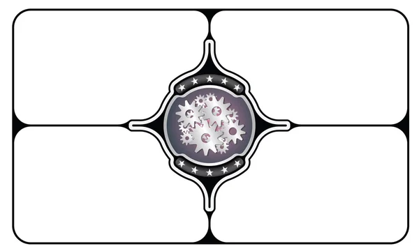 Vektorrahmen für Ihren Text und Metallzahnräder — Stockvektor