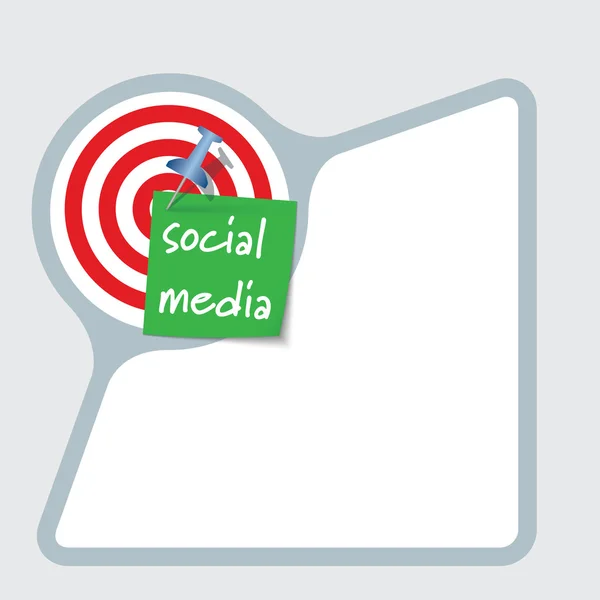 Cornice astratta con carta e iscrizione social media — Vettoriale Stock