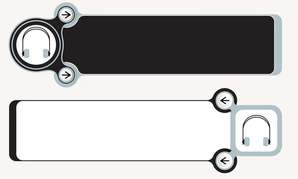 Twee abstracte frames voor uw tekst en de hoofdtelefoon — Stockvector