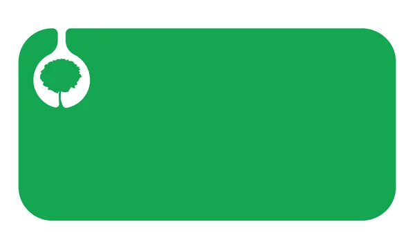 Simple zone de texte verte pour votre texte et l'icône de l'arbre — Image vectorielle