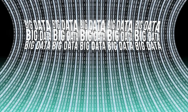 Διάνυσμα φουτουριστικό σκηνικό με big data και δυαδικό κώδικα — Διανυσματικό Αρχείο