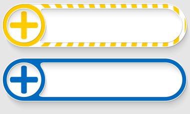 Çizgili metniniz için düğmeleri ve artı simgesi