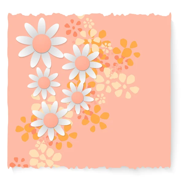 Deslizamiento de papel y diferentes flores — Archivo Imágenes Vectoriales