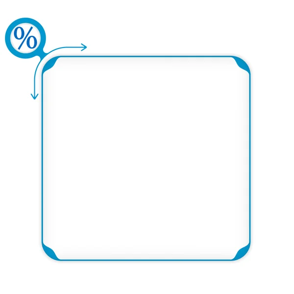 Vector blue box to fill your text and percent symbol — Stock Vector