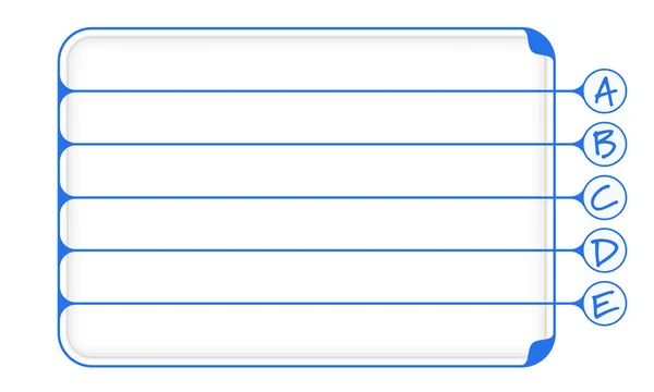Caixas azuis simples para preencher seu texto e letras — Vetor de Stock