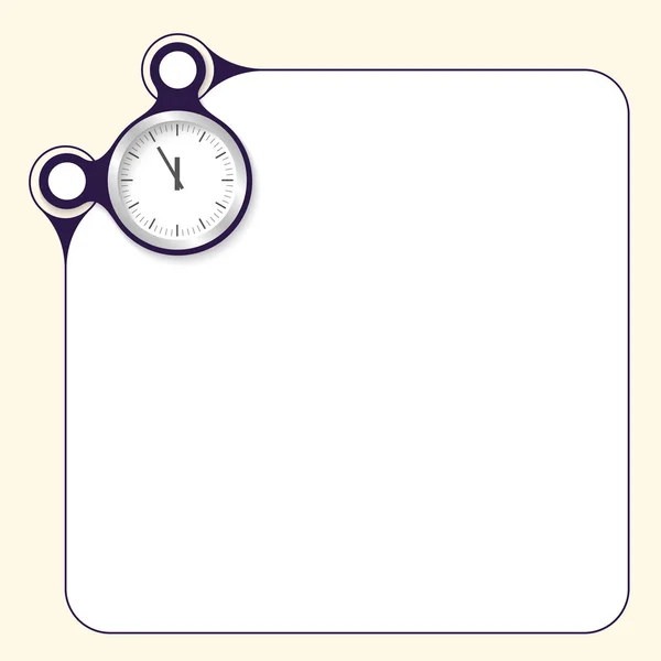 Caja de vectores para llenar su texto y relojes — Vector de stock