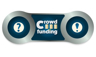 İki metal çerçeveler ve finansman kelime kalabalık çizik