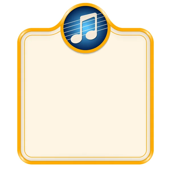 Yellow vector frame for your text and music symbol — Stock Vector