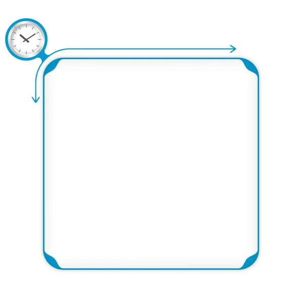 Vector blauwe doos te vullen uw tekst en horloges — Stockvector