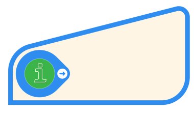 Renkli metin çerçevesi için metin ve bilgi simgesi