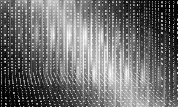 Vector abstracte achtergrond met verlichting; lijnen en binaire code — Stockvector