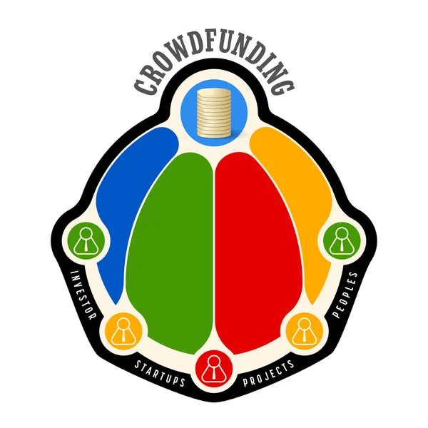 Gráfico de información coloreada con tema de financiación colectiva — Archivo Imágenes Vectoriales