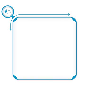 Vektör mavi kutu metin ve enerji sembolünüz doldurmak için