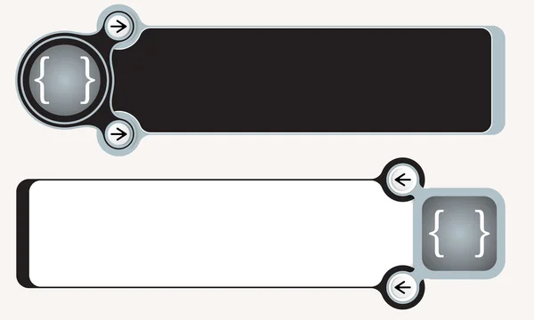 Duas caixas abstratas para o seu texto e colchetes — Vetor de Stock