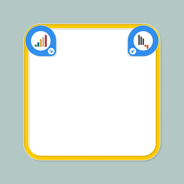Moldura de texto amarelo para o seu texto e diagrama — Vetor de Stock