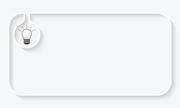 Basit beyaz metin kutusu metin ve ampul için