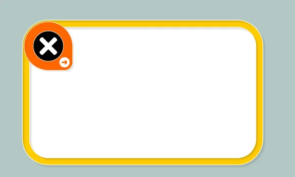 Gelber Textrahmen für Ihren Text und Multiplikationssymbol — Stockvektor