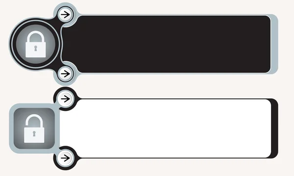 Deux cases abstraites pour votre texte et cadenas — Image vectorielle