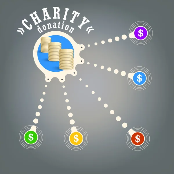 Objeto circular vetorial com tema de caridade — Vetor de Stock