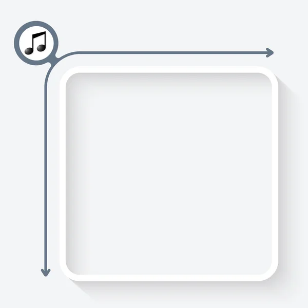 En textruta med en symbol för musik — Stock vektor
