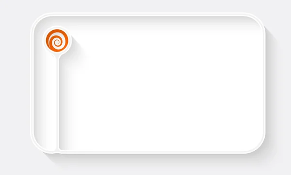 Casella di testo bianca per riempire il testo e la spirale — Vettoriale Stock