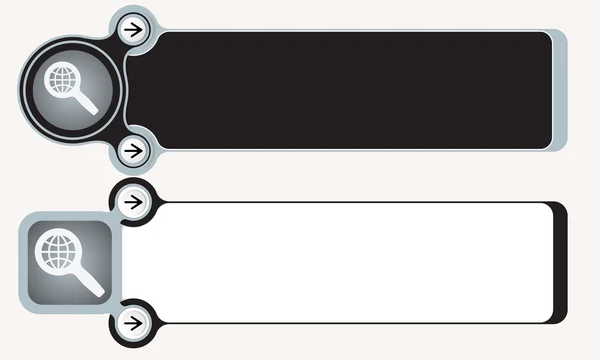 Duas caixas abstratas para o seu texto e lupa — Vetor de Stock