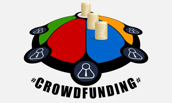 Infographie colorée avec thème du crowdfunding — Image vectorielle